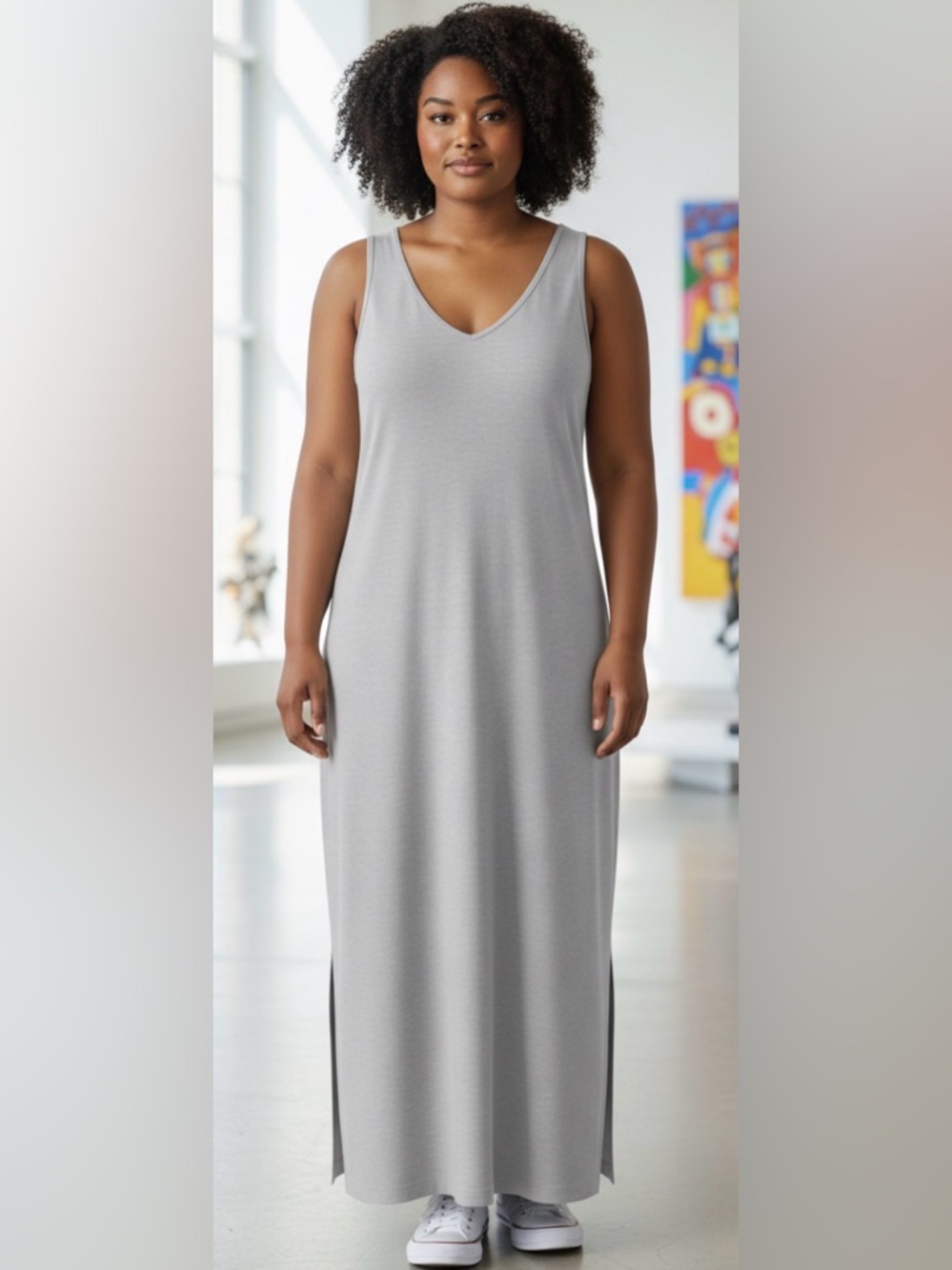 Chic Light Gray Maxi Dress